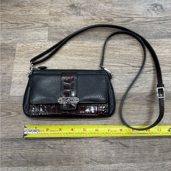 Brighton Handbags - Brighton Black and Brown Leather Crossbody Bag